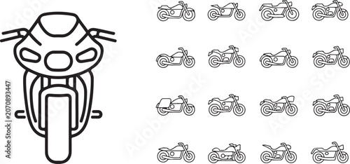 Konstfotografi motorcycle front and side silhouette comparison set