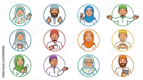 Vibrant Collection of 55 Diverse Muslim Community Portraits Showcasing Joyful and Friendly Faces in Everyday Life