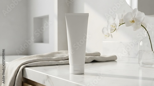 Cosmetic tube mockup realistic product presentation for skincare lotion and beauty brands
