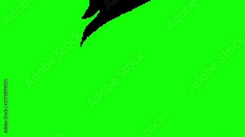 Cartoon Pixel Art Green and Black Fluid Geometrical Shapes Motion in Transitions. Flow background. Manga Wavy Mosaic Animation. Manga Wavy Cover Animation. Pixelated background style swirl anima