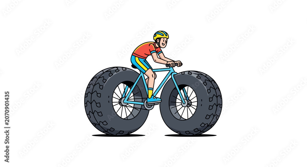 Obraz premium Cyclist riding a fat bike.