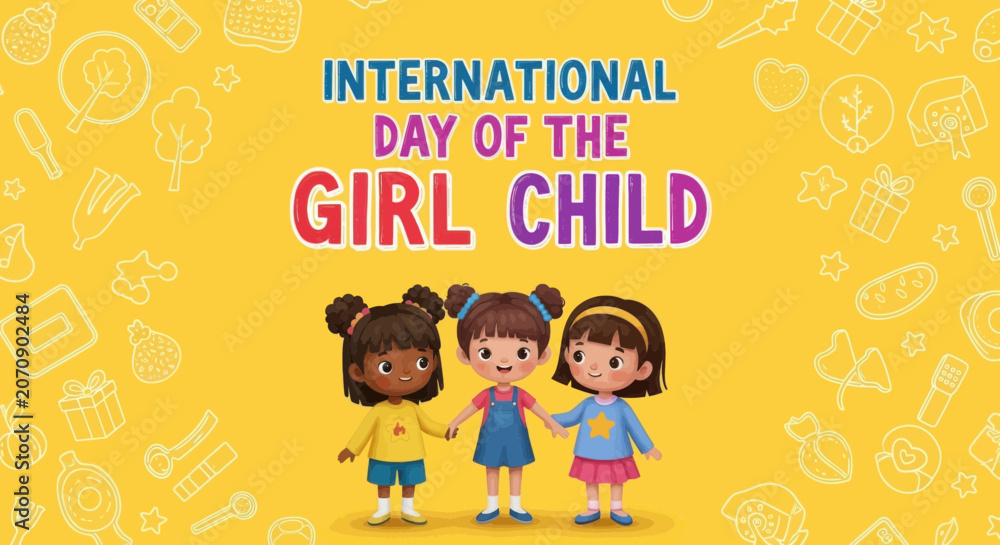Fototapeta premium International day of the girl child illustration