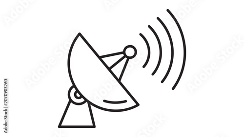 Satellite dish icon with radio signal waves