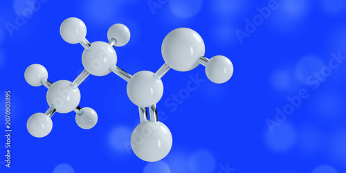 Fotografía Propionic acid molecule, 3D model