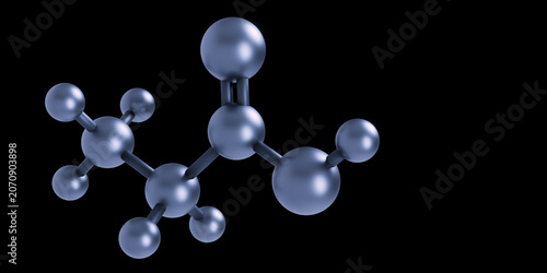 Canvastavla Propionic acid molecule, 3D model