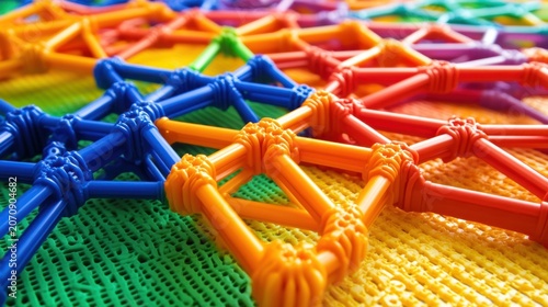 Vibrant Plastic Geometric Interlocking Pieces Assortment