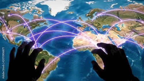 Interactive Virtual Earth View Showcasing Continents and Oceans