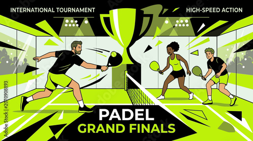 Padel Tennis Grand Finals Tournament Celebration Trophy Victory