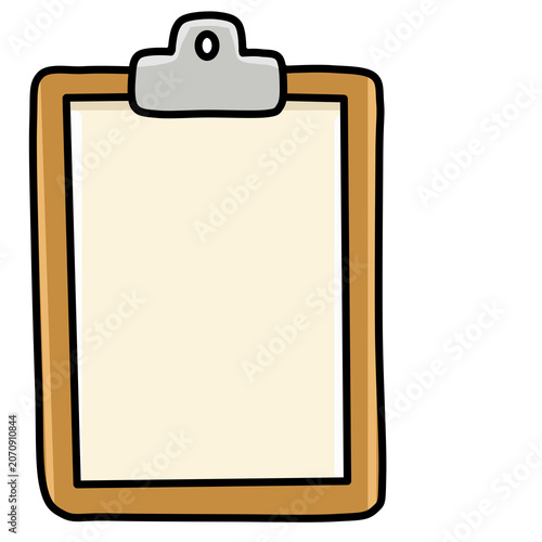 Empty wooden clipboard template cartoon illustration