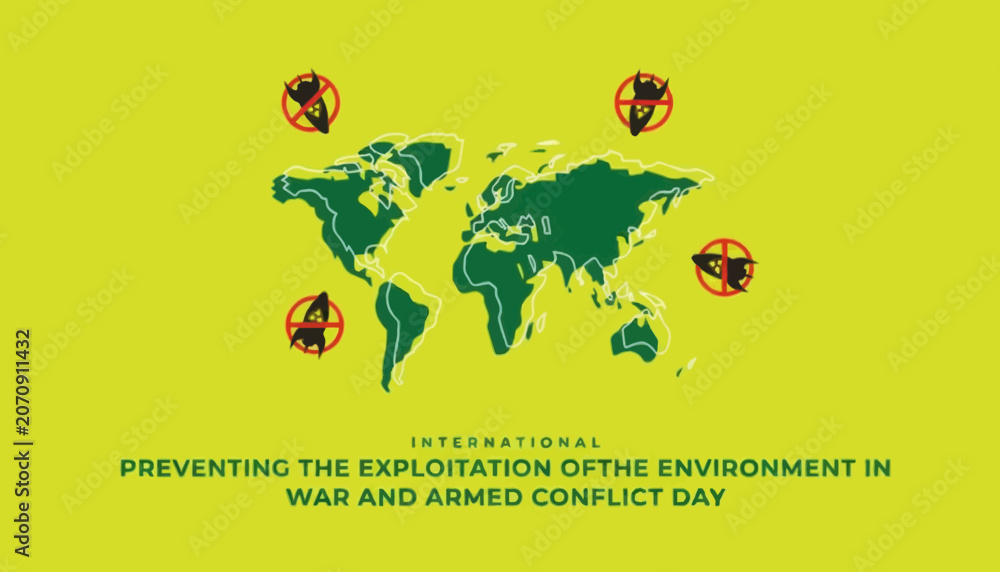 Fototapeta premium International day for preventing the exploitation of the environment in war and armed conflict