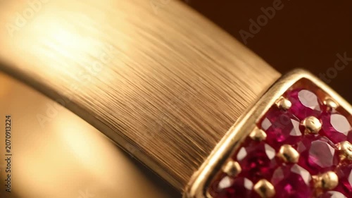 Golden Metallic Surface with Light Effects Rotating Abstract Animation