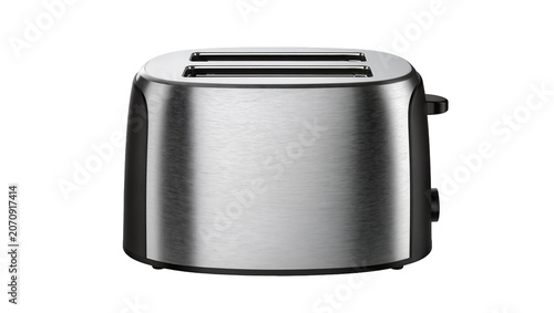 фотографія Isolated modern two-slice toaster appliance with brushed stainless steel finish