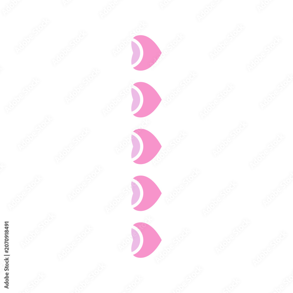 Fototapeta premium CUTE PINK LOVE SHAPE BULLET POINT