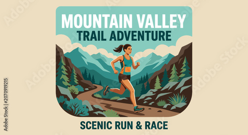 Mountain Valley Trail Adventure Scenic Run and Race Competition Visual