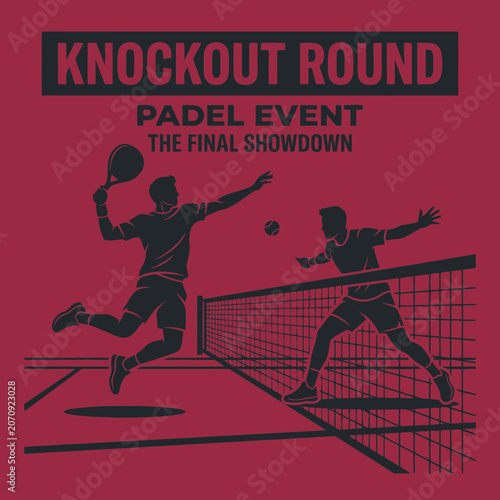 Knockout Round Padel Event The Final Showdown Silhouette Art