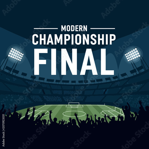 Modern Championship Final Stadium Crowd Celebration