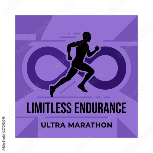 Limitless Endurance Ultra Marathon Running Symbol Abstract Background