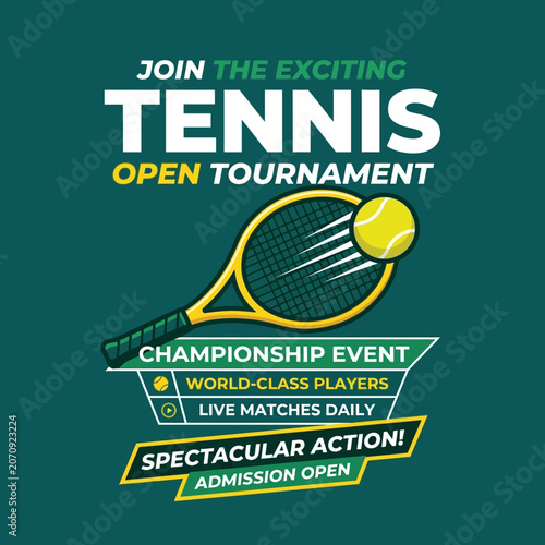 Join The Exciting Tennis Open Tournament Championship Event Spectacular Action Admission Open