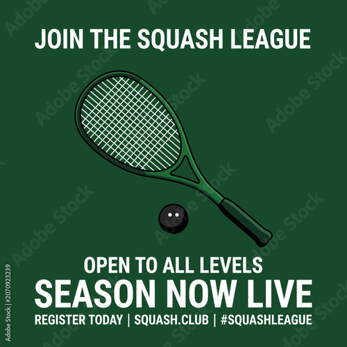 Join The Squash League Season Now Live Sports Event Announcement