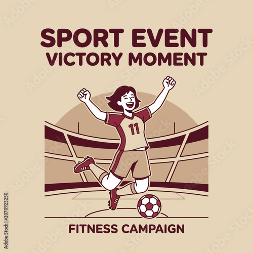 Joyful Athlete Celebrating Victory On Soccer Field