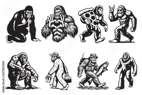 Gorilla Silhouette Design Bundle