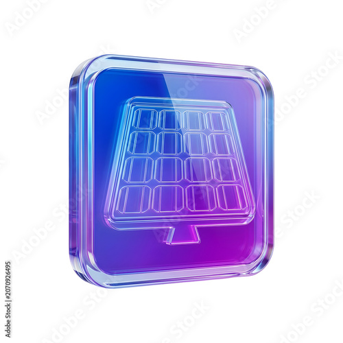Glossy Highly Refractive Glassmorphism Solar Panel Icon