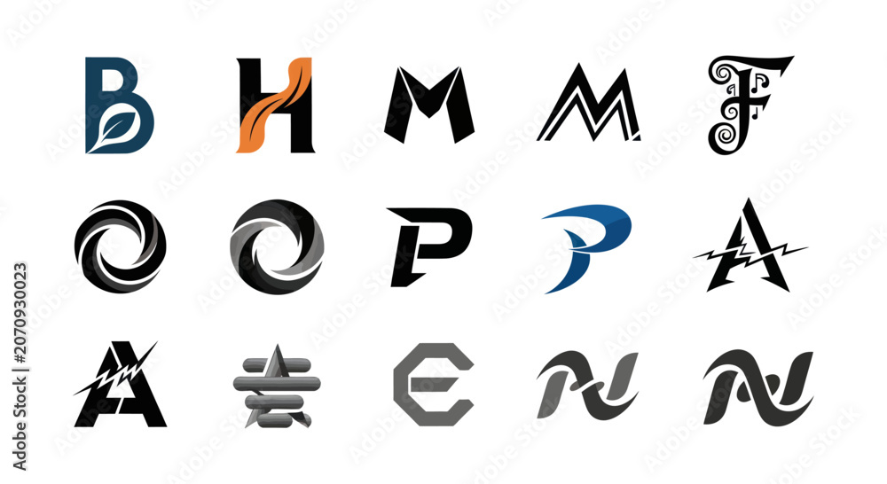 Fototapeta premium Modern Letter Logo Designs Collection, Alphabet Branding, Corporate Identity Elements