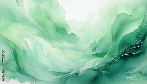 soft green watercolor with dreamy abstract texture