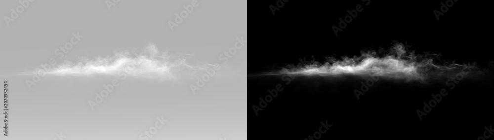 Obraz premium Smoke mist overlay isolated realistic white smoke cloud transparent haze vapor atmospheric texture effect