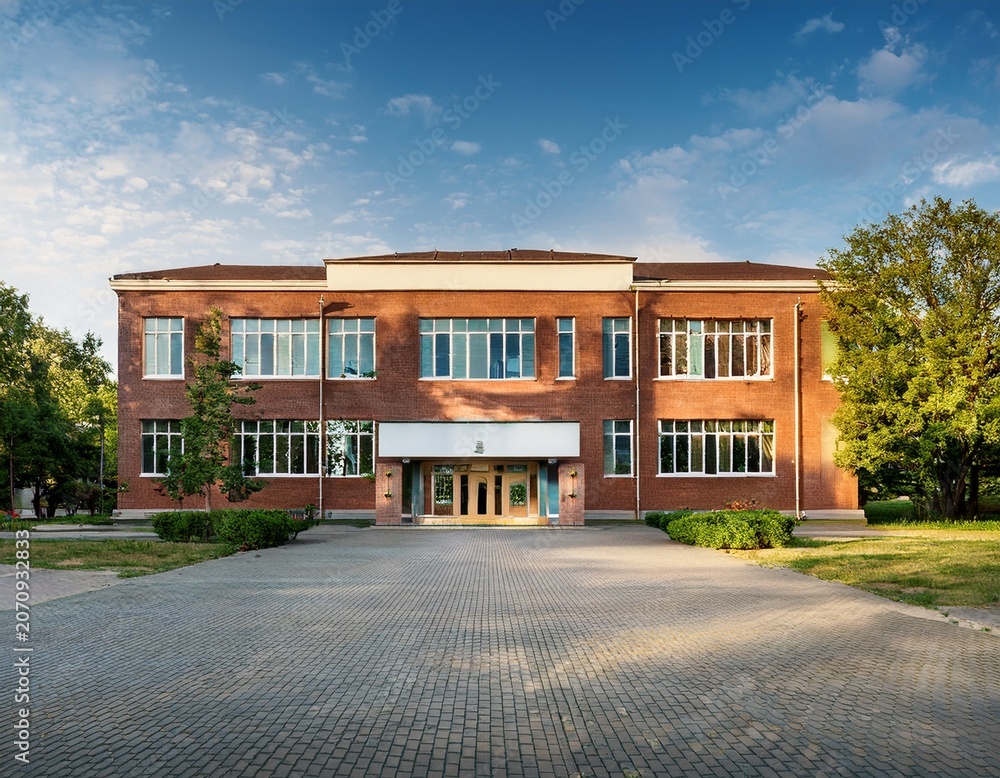 Fototapeta premium the exterior of school building ai