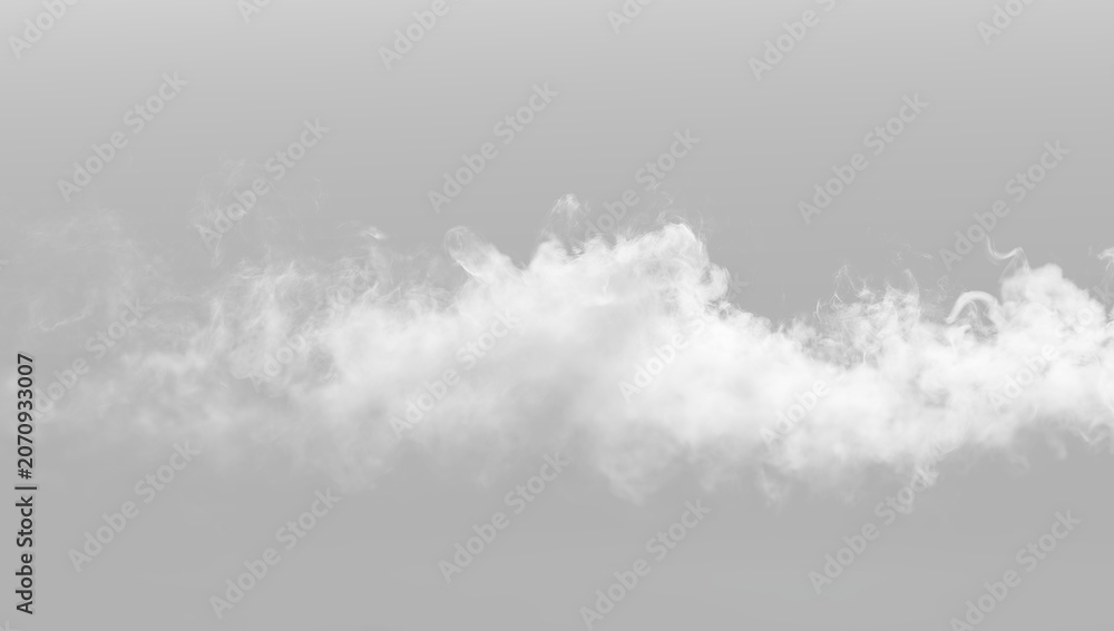 Fototapeta premium Smoke transparent white smoke cloud isolated realistic overlay fog haze mist vapor atmospheric texture element