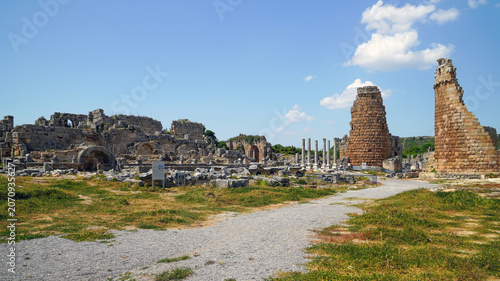 Ruins of the ancient city of Perge, Turkey	
