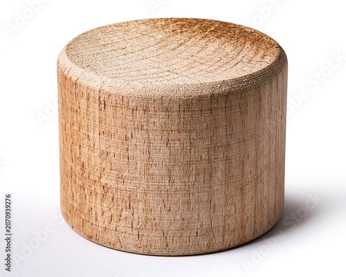 Round Wooden Block with Barky Texture
