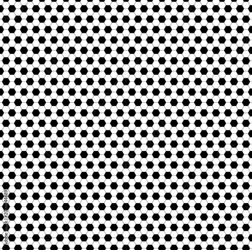 Soccer ball texture seamless pattern background vector illustration, geometric black and white football pattern.