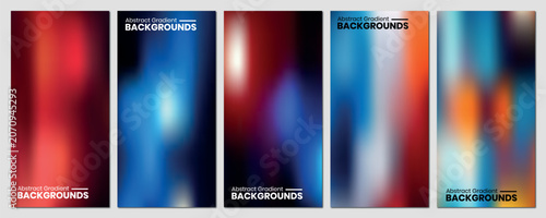Tableau sur toile A collection of five stunning abstract gradient backgrounds featuring smooth transitions of rich colors