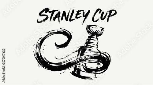 Photography Stylized Stanley Cup text logo with trophy icon.
