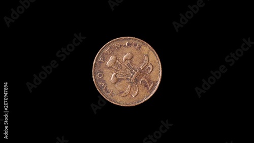 Vintage world turntable coins isolated on black background. spinning world coins