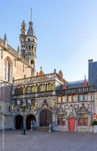 Basilica of Holy Blood on Burg square in Brugge, Belgium