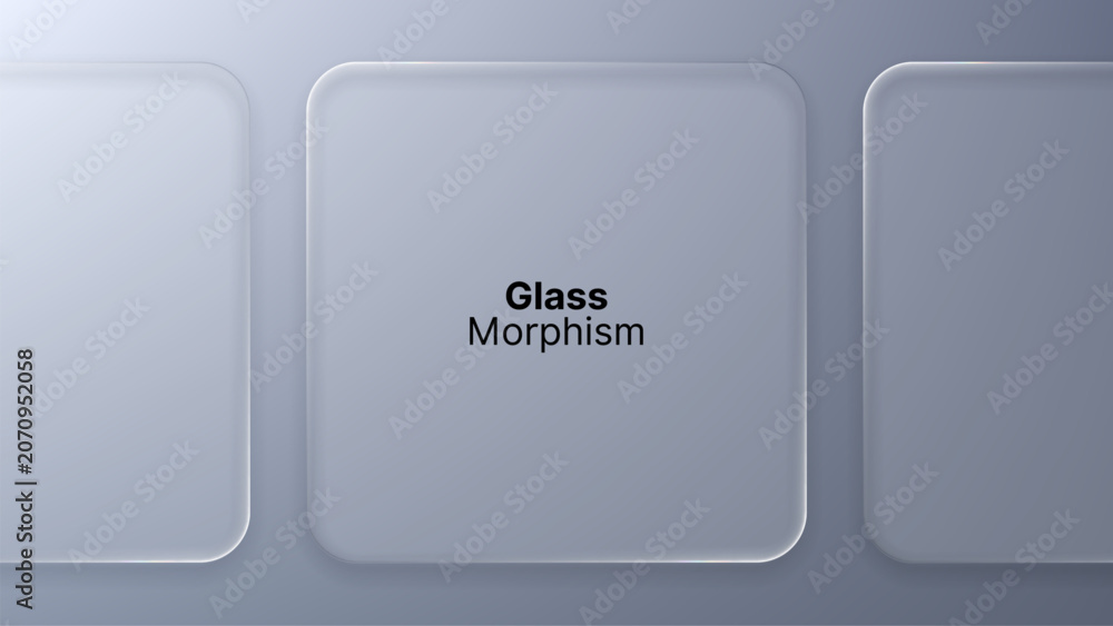 Εκτύπωση καμβά Liquid glass morphism vector background with soft rounded square shapes