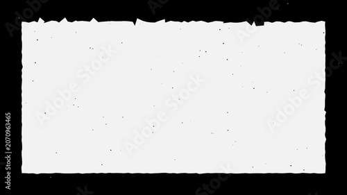 Vintage Film Dust and Scratches Torn Paper Edge Frame Overlay on Black Background