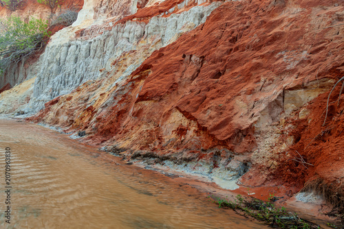 Red sandstone formations, canyon at Fairy stream, Mui Ne, VietNam,Asia