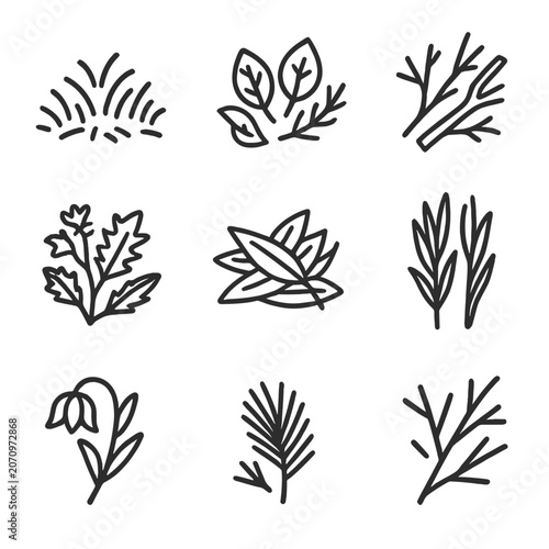 Yard numbers icons small waste dry icon vector no branches marks per