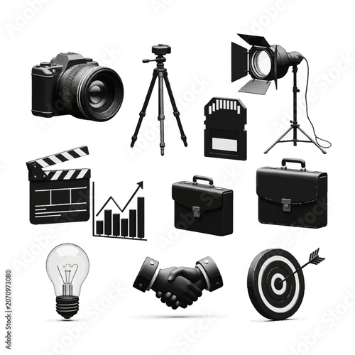Business and film production equipment tools.