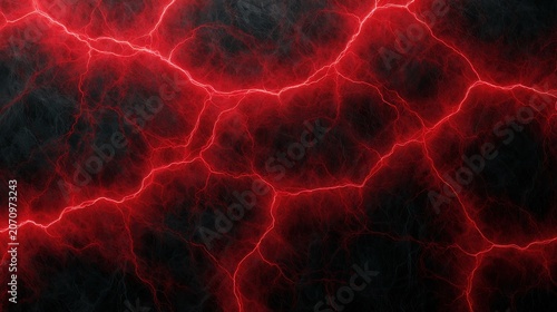 Abstract Red Lightning Bolts on Dark Background