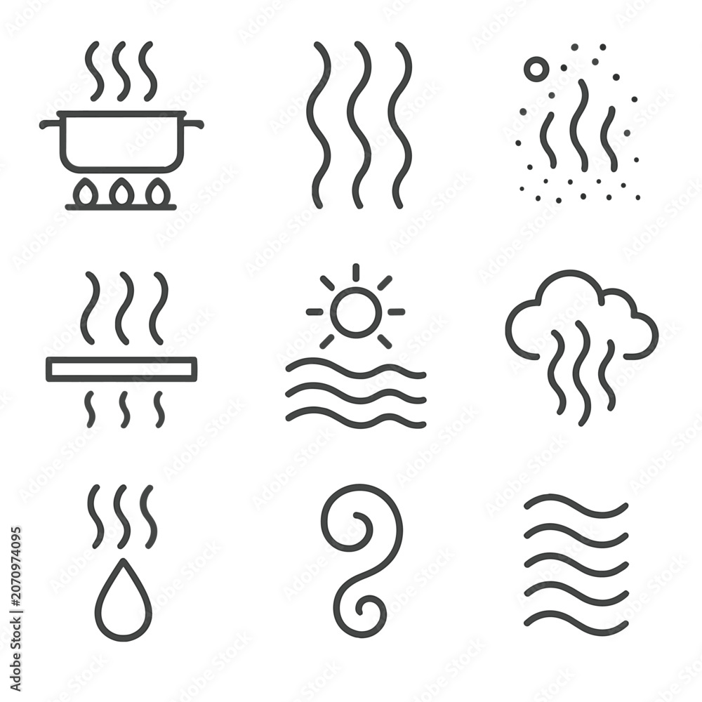 Fototapeta premium Ambient icon sauna water vector vapor returning cloud mist condensation steam