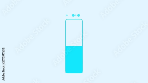 Minimalist loading bar animation with rising bubbles, digital progress indicator for ui