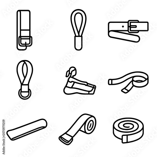 Characters marks modern no yoga strap belt icons cotton vector numbers icon