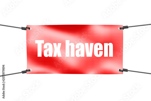 Cuadro en lienzo Tax haven word with red banner