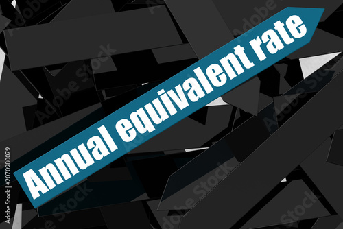 Obraz na plátne Annual equivalent rate word on the blue arrow