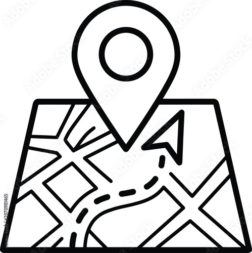 Map location pinpoint on city street vector illustration